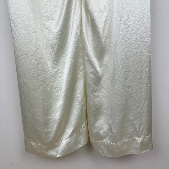 J.Crew Anna October Wide Leg Trouser Textured Satin Relaxed Ivory US 22 NWT - Picture 13 of 16